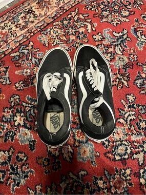 Vans Black and White Low-Top Skate Sneakers